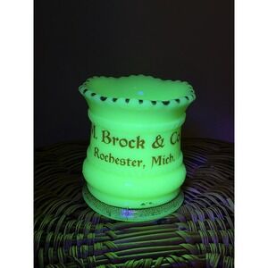 Michigan Souvenir Custard Toothpick Holder. M. Brock & Co Rochester Michigan